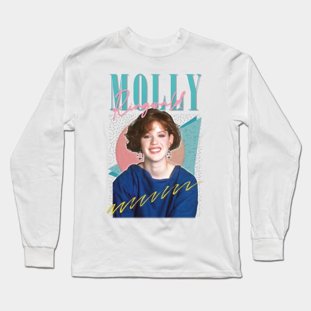 Molly Ringwald - 80s Retro Style Fan Art Design Long Sleeve T-Shirt by DankFutura